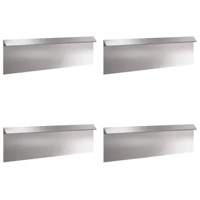 vidaXL Ograja za polže 4 pcs srebrna 100 x 3,5 x 25 cm Nerjaveče jeklo