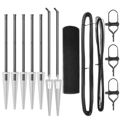 vidaXL Steber ograje. Siva 10 x 0,8 m (19 x 19 mm mreža) Jeklo in PVC