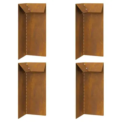 vidaXL Ograja za polže 4 pcs Rjav 10 x 10 x 25 cm