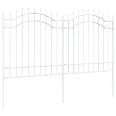 vidaXL Vrtna ograja Bela 240 x 165 cm Jeklo s prašnim premazom