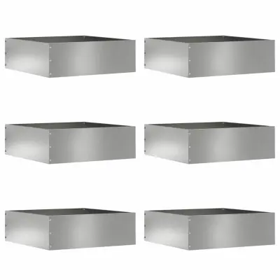 vidaXL Robovi trave 6 pcs srebrna 40 x 40 x 13 cm Cinkana jeklena