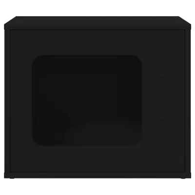 vidaXL Mačja hiša Črna 51 x 30 x 42 cm Konstruiran les