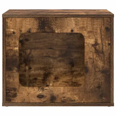 vidaXL Mačja hiša Dimljeni oreh 51 x 30 x 42 cm Konstruiran les