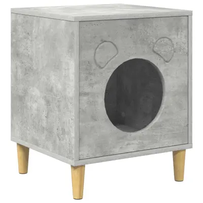 vidaXL Mačja hiša Beton 42,5 x 40 x 52,5 cm Konstruiran les