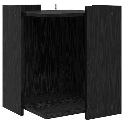 vidaXL Ograja za mačji WC Črna Orehovina 42 x 42 x 51 cm