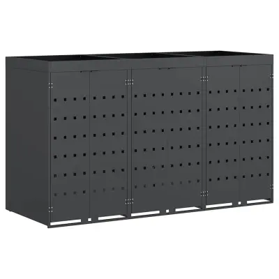 vidaXL Shranjevanje kolesnega zaboja za 3 zaboje Antracit