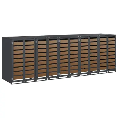 vidaXL Shranjevanje kolesnega zaboja za 3 zaboje Antracit