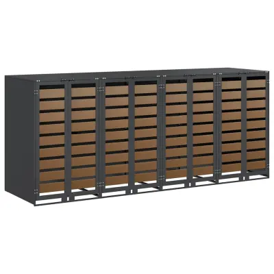 vidaXL Shranjevanje kolesnega zaboja za 3 zaboje Antracit