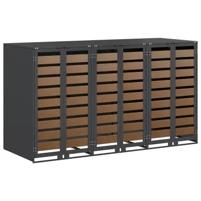 vidaXL Shranjevanje kolesnega zaboja za 3 zaboje Antracit