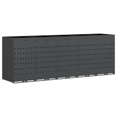 vidaXL Shranjevanje kolesnega zaboja za 5 zabojev Antracit