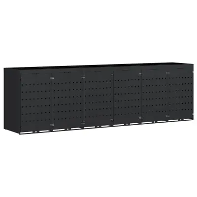 vidaXL Shranjevanje kolesnega zaboja za 6 zabojev Črna