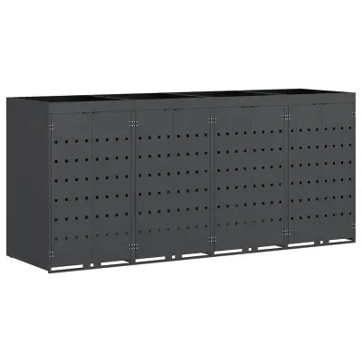 vidaXL Shranjevanje kolesnega zaboja za 4 zaboje Antracit