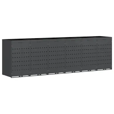 vidaXL Shranjevanje kolesnega zaboja za 6 zabojev Antracit