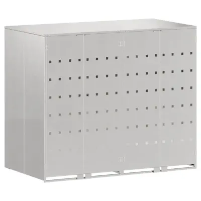 vidaXL Shranjevanje kolesnega zaboja za 3 zaboje srebrna