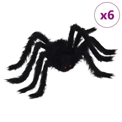 vidaXL Halloween Pajek Dekoracija 6 pcs Črna 75 cm Poliester in jeklo
