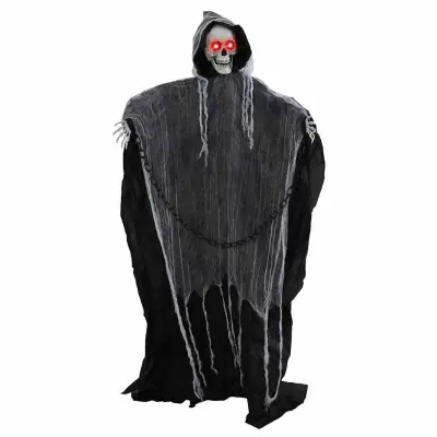 vidaXL Halloween Grim Reaper med 2 LED Črna 60 x 60 x 155 cm Poliester