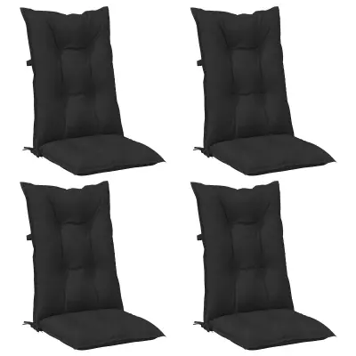 vidaXL Set blazin za stol z visokim naslonjalom 4 pcs Melange črna