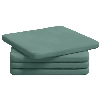 vidaXL Sedežne blazine 4 pcs Morsko zelena 40 x 40 x 3 cm Žamet