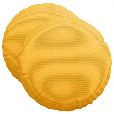 vidaXL Sedežne blazine 2 pcs Svetlo rumena Ø 50 cm Žametna tkanina