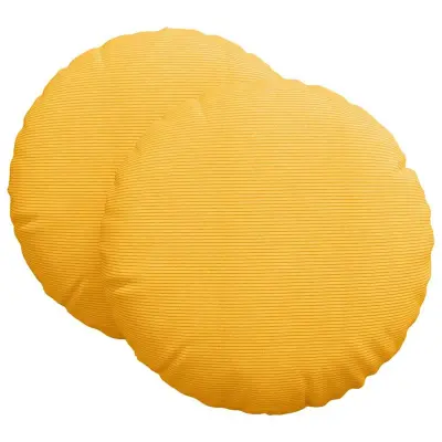 vidaXL Sedežne blazine 2 pcs Svetlo rumena Ø 60 cm Žametna tkanina