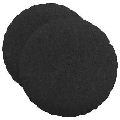 vidaXL Sedežne blazine 2 pcs Črna Ø50 x 19 cm blago