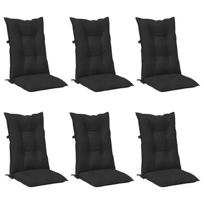 vidaXL Set blazin za stol z visokim naslonjalom 6 pcs Melange črna