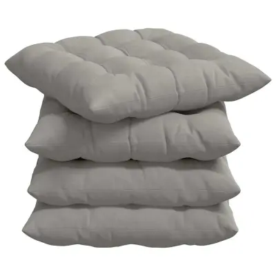 vidaXL Sedežne blazine 4 pcs Svetlo siva 40 x 40 x 6 cm Mikrofibra