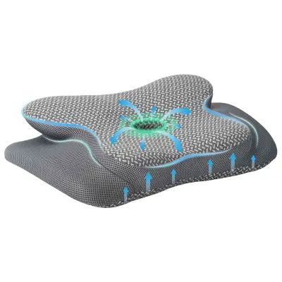 vidaXL Vzglavnik z blazino Siva 60 x 37 x 13 cm Poliester