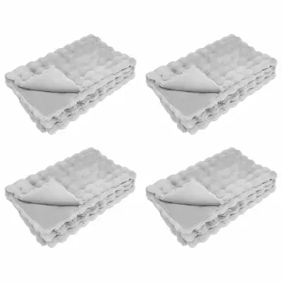 vidaXL Dežnik iz umetnega zajčjega krzna 4 pcs Siva 150 x 220 cm