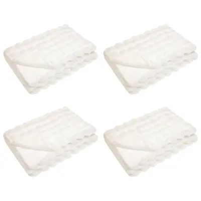 vidaXL Dežnik iz umetnega zajčjega krzna 4 pcs Bela 240 x 270 cm