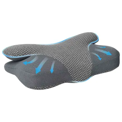 vidaXL Vzglavnik z blazino Siva 59 x 38 x 14 cm Poliester