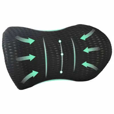 vidaXL Vzglavnik z blazino Črna 47 x 24 x 13 cm 4D Mreža