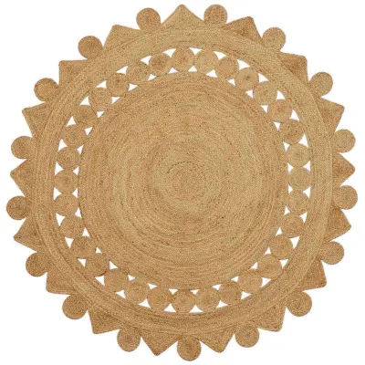 vidaXL Preproga Rjava Ø 240 cm Juta