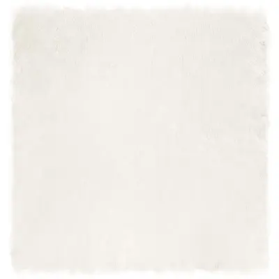 vidaXL Lažna Ovčja Koža Preproga Tafalla Bela 120 x 120 cm Poliester