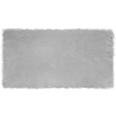 vidaXL Lažna Ovčja Koža Preproga Tafalla Siva 80 x 150 cm Poliester