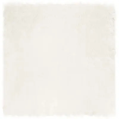 vidaXL Lažna Ovčja Koža Preproga Tafalla Bela 160 x 160 cm Poliester