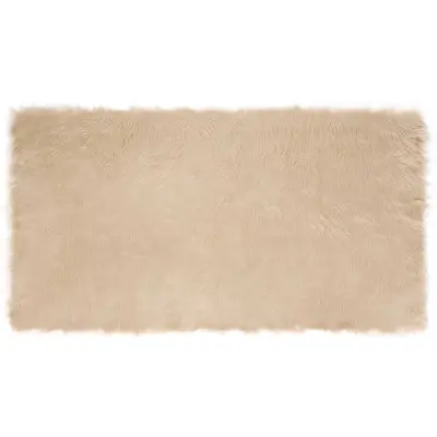vidaXL Lažna Ovčja Koža Preproga Tafalla Bež 80 x 150 cm Poliester
