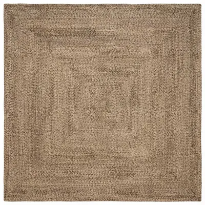 vidaXL Preproga Naravna in črna 240 x 240 cm Juta