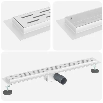 vidaXL Odvod za prho s stekleno zaščito srebrna 70 cm