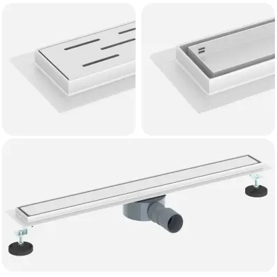 vidaXL Tuš odtok 2-v-1 z 360° sifonom srebrna 70 cm