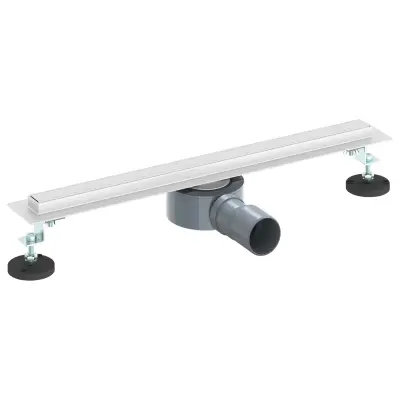 vidaXL 360° odtok za tuš s tankskim modelom srebrna 50 cm