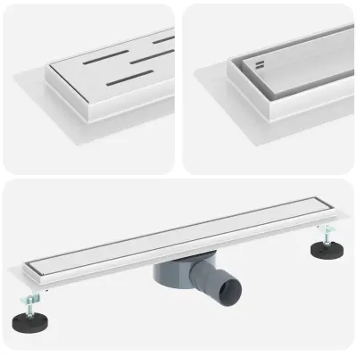 vidaXL Tuš odtok 2-v-1 z 360° sifonom srebrna 60 cm