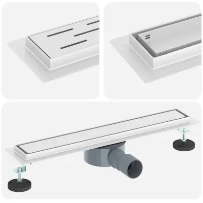 vidaXL Tuš odtok 2-v-1 z 360° sifonom srebrna 50 cm