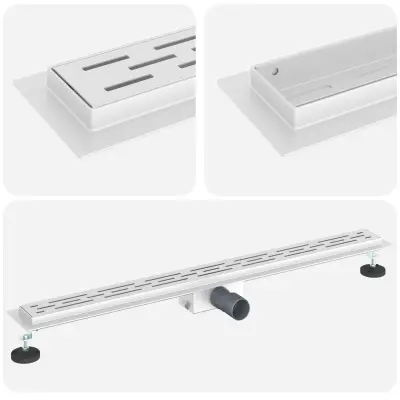 vidaXL Odvod za prho s stekleno zaščito srebrna 90 cm