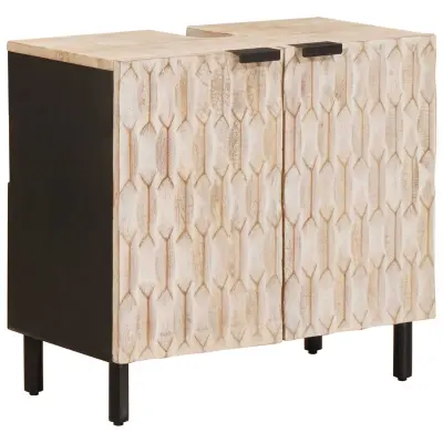 vidaXL Kopalniška omara za umivalnik Enobarvno Bela