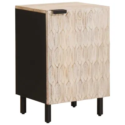 vidaXL Kopalniška omarica Bela 38 x 33 x 58 cm Masiven les manga