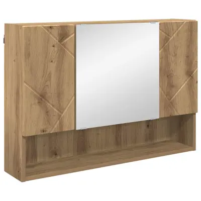 vidaXL Kopalniška ogledalna omara artisan hrast 80 x 17 x 55 cm