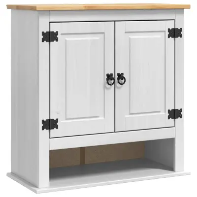 vidaXL Viseča omarica Bela 70 x 33 x 71,5 cm Masivno borovo les