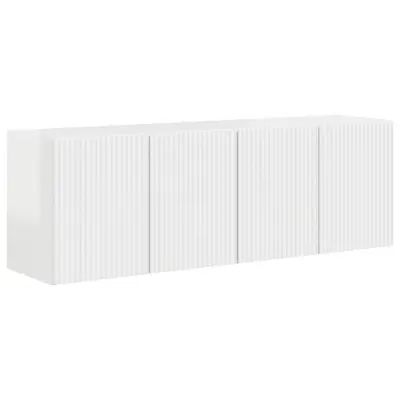 vidaXL TV stenska omara 2 pcs Visok sijaj bela 59,5 x 31 x 40 cm