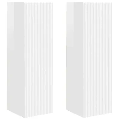 vidaXL TV stenska omara 2 pcs Svetlo Belo 30 x 31 x 100 cm